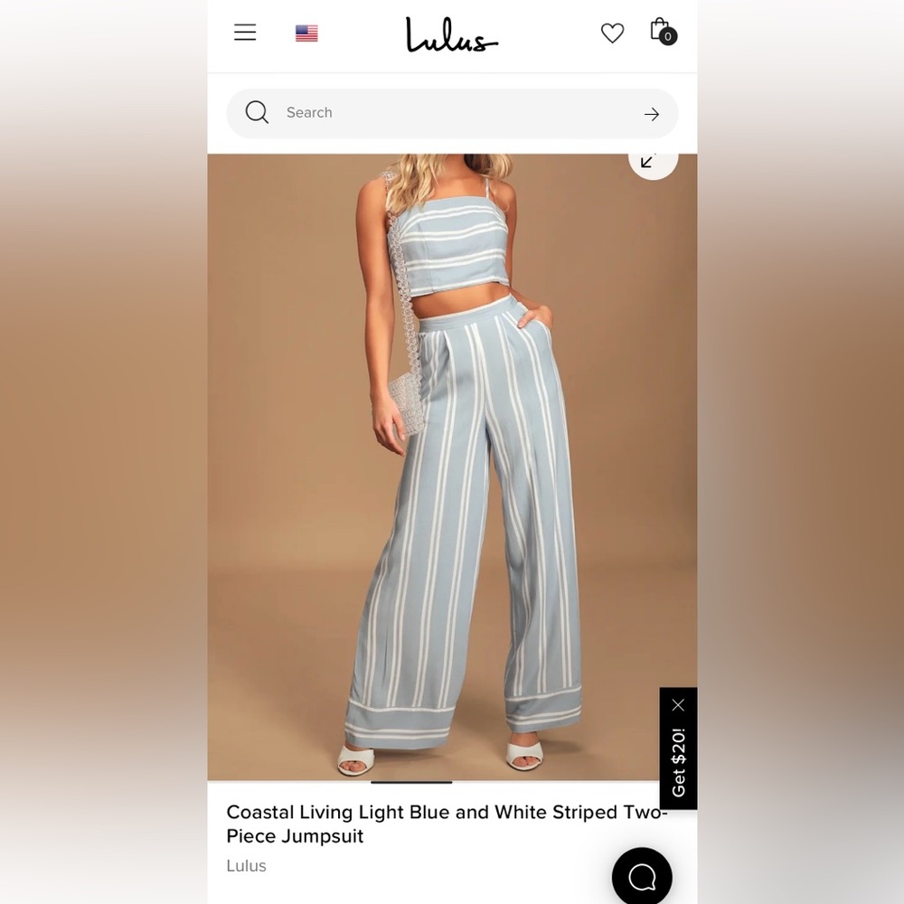 Lulu's Light Blue and White Striped Jumpsuit